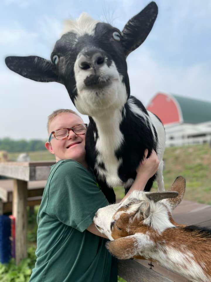 Boy with goat