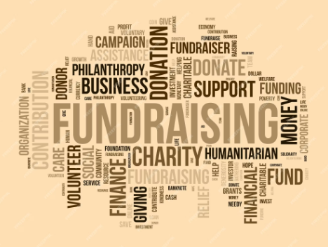 image of many words around fundraising (charity/donation/money)