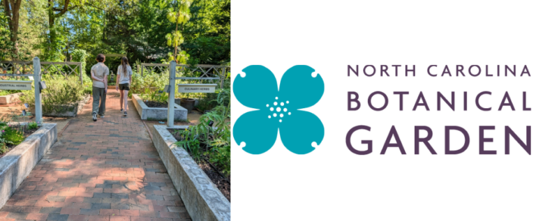 NC Botanical Garden logo and raised bed photo